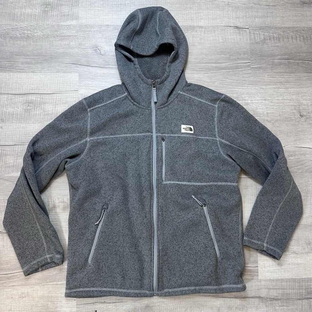 The North Face Gordon Lyons Full Zip Hoodie Mens XL Gray Sweater Fleece Jacket